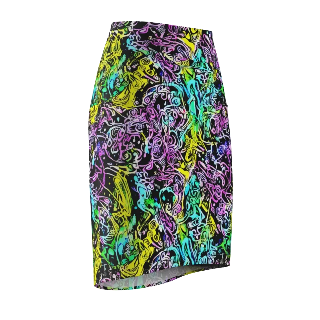 Psychic Graffiti on Pencil Skirt — Front Side