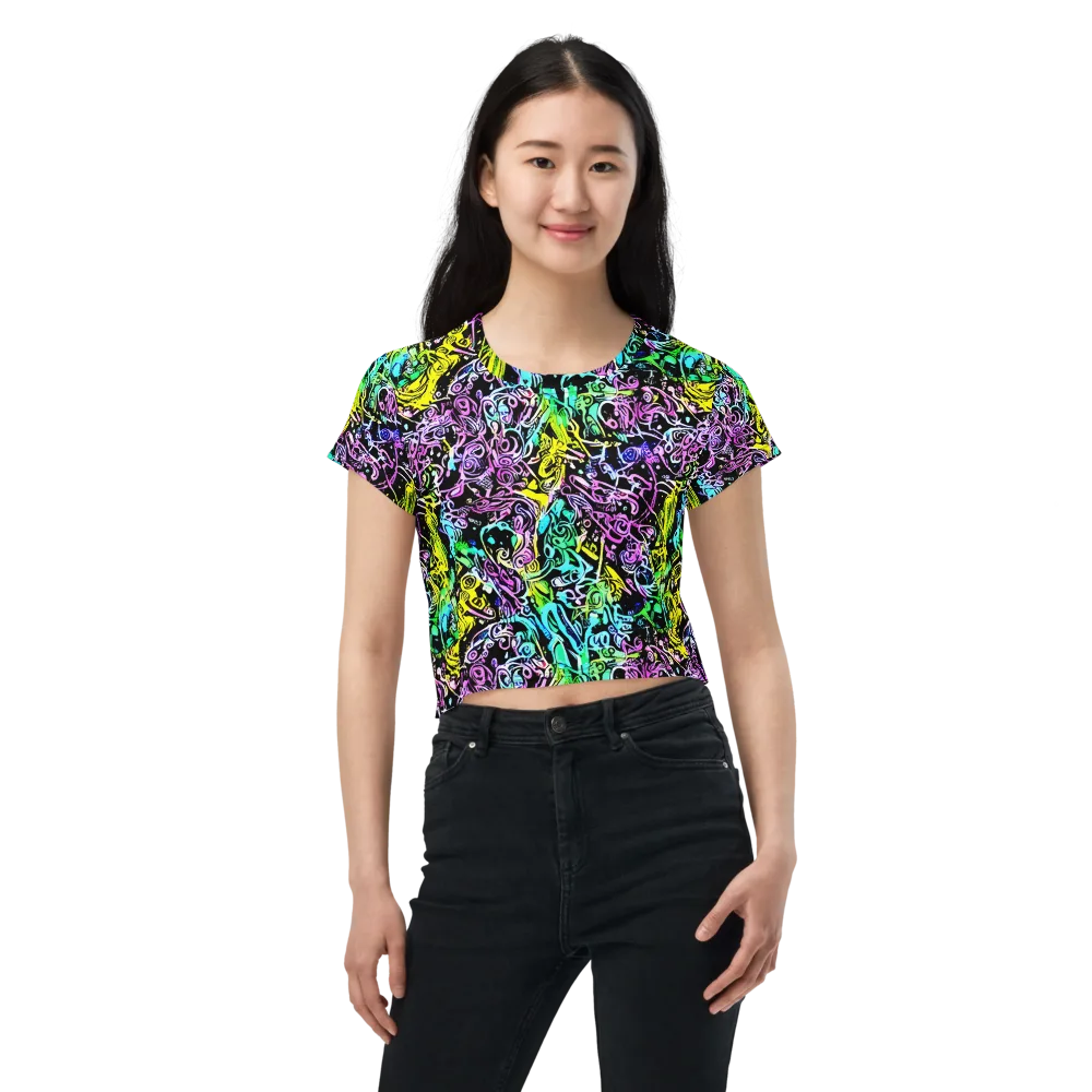 Psychic Graffiti on Crop Tee — Front