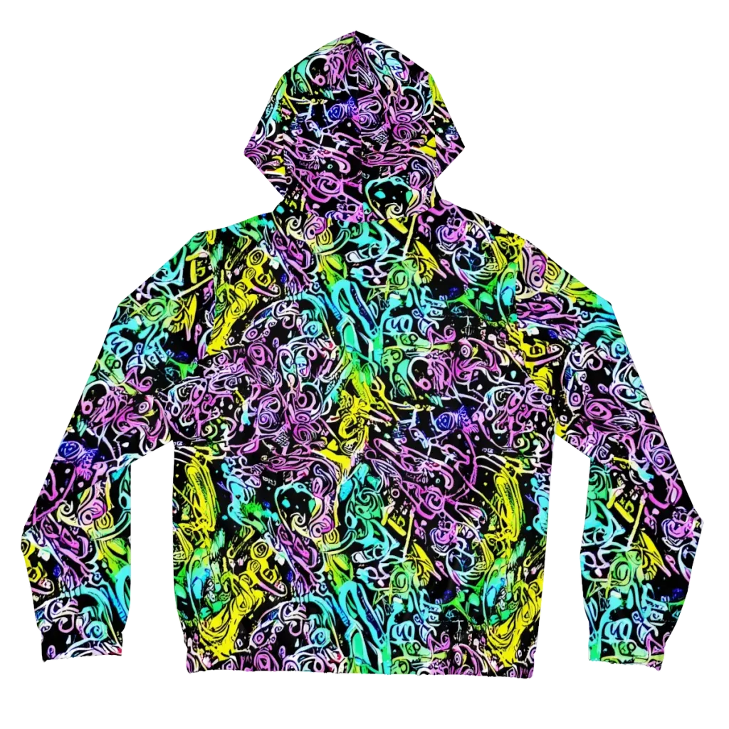 Psychic Graffiti on Women's Full-Zip Hoodie — Back