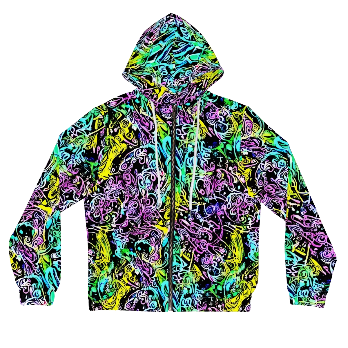 Psychic Graffiti on Women's Full-Zip Hoodie — Front