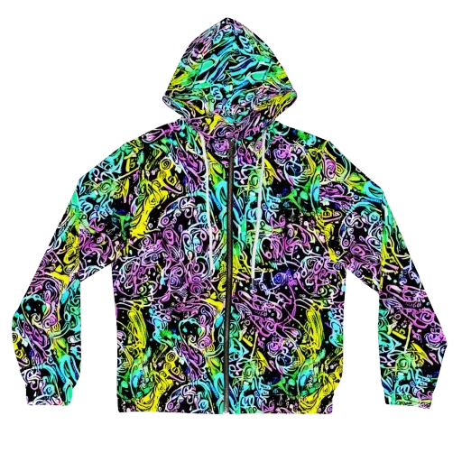 Psychic Graffiti on a Women's Full-Zip Hoodie