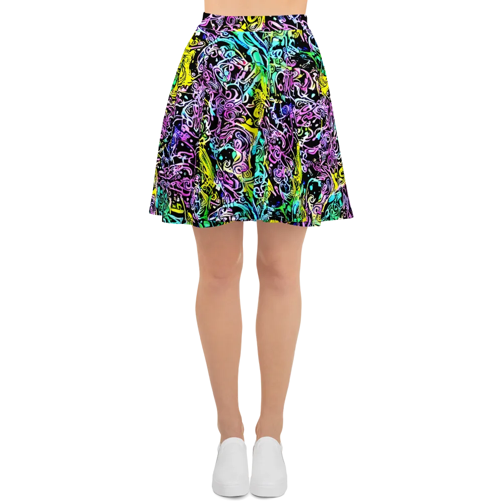 Psychic Graffiti on Skater Skirt — Front