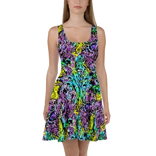 Psychic Graffiti on a Skater Dress