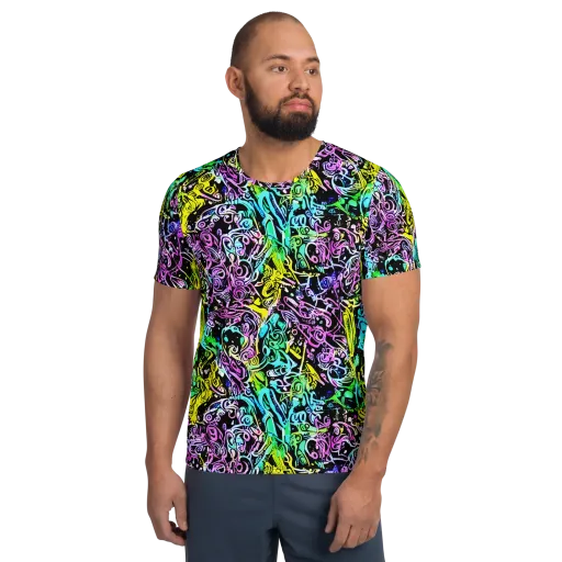 Psychic Graffiti on a Men's Athletic T-Shirt