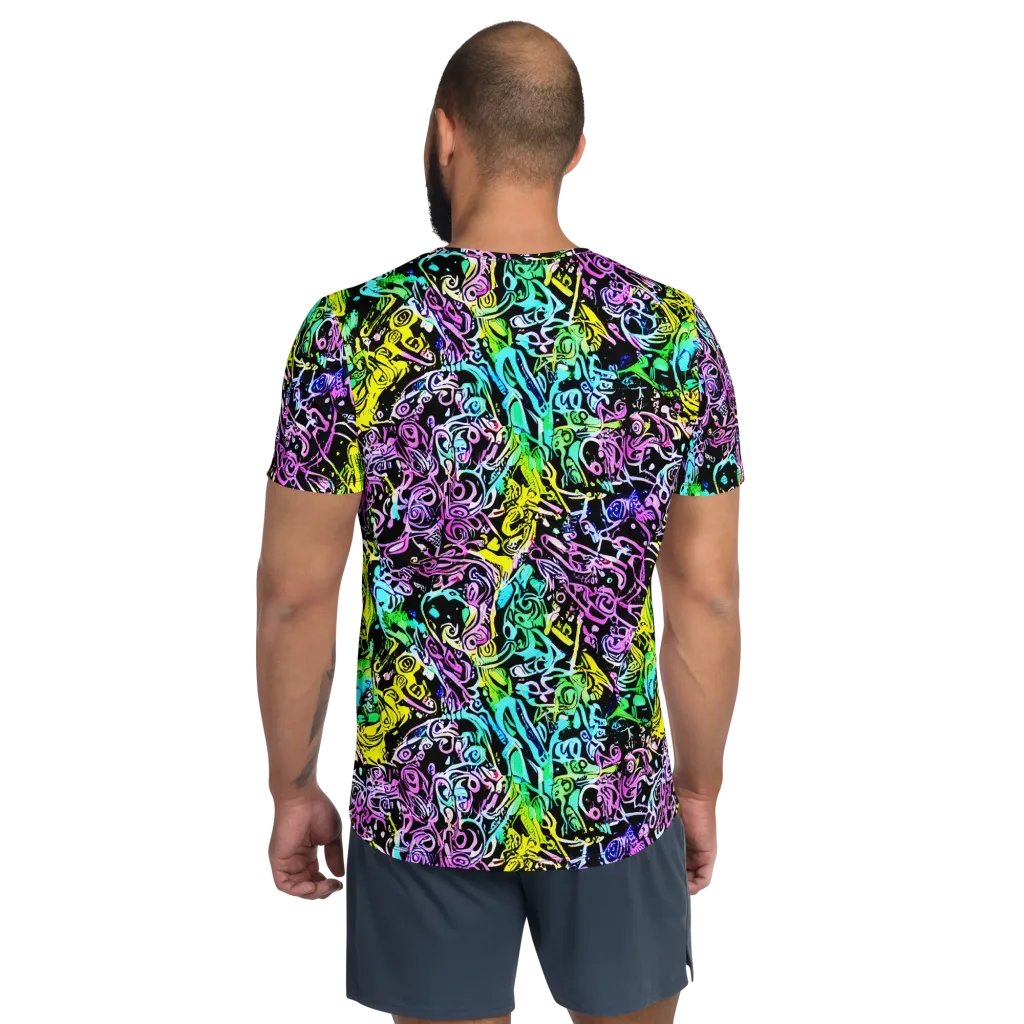 Psychic Graffiti on Men's Athletic T-Shirt — Back