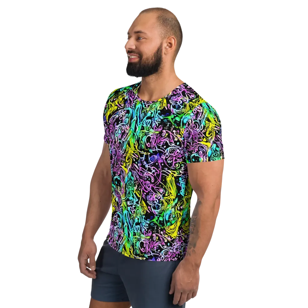 Psychic Graffiti on Men's Athletic T-Shirt — Left