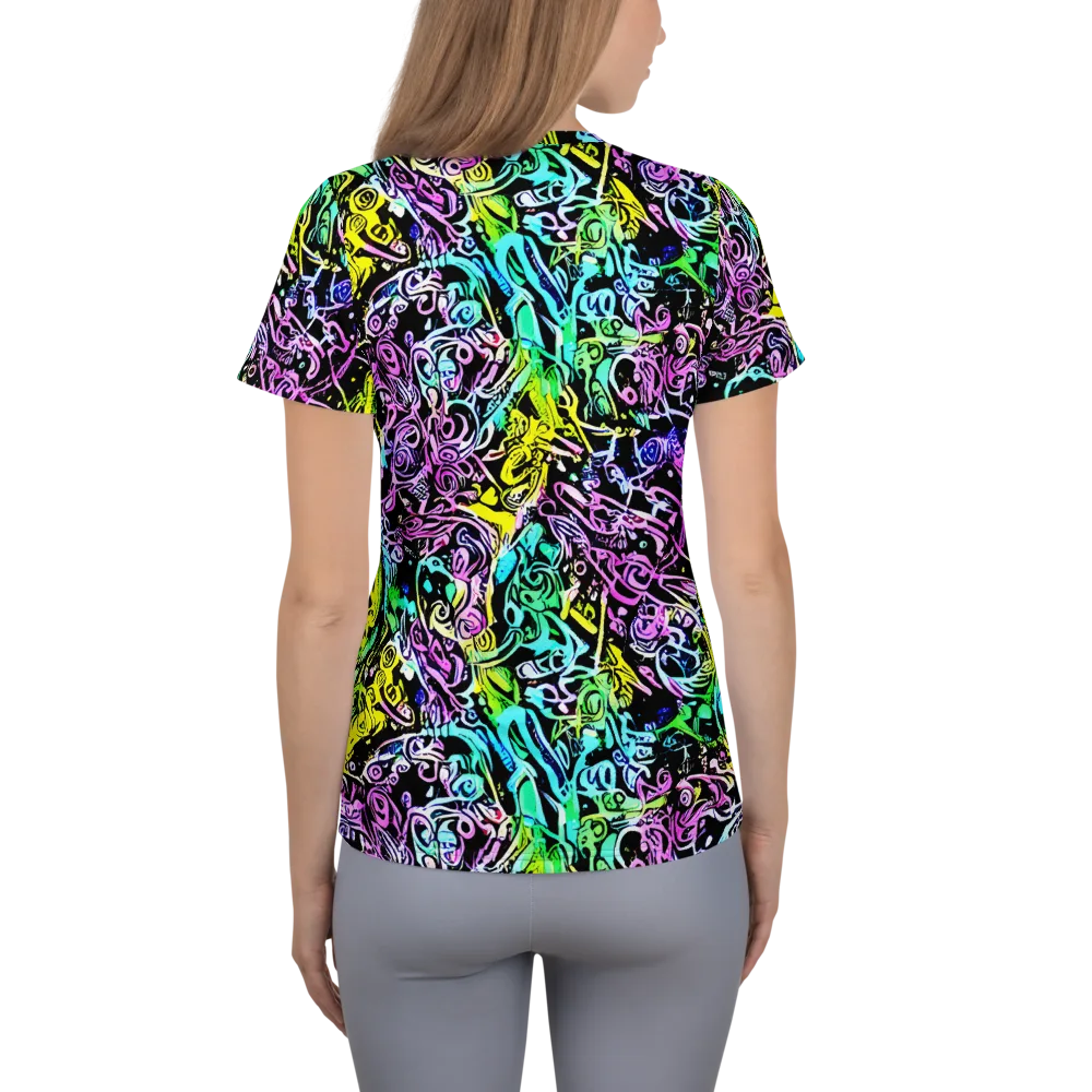 Psychic Graffiti on Women's Athletic T-Shirt — Back