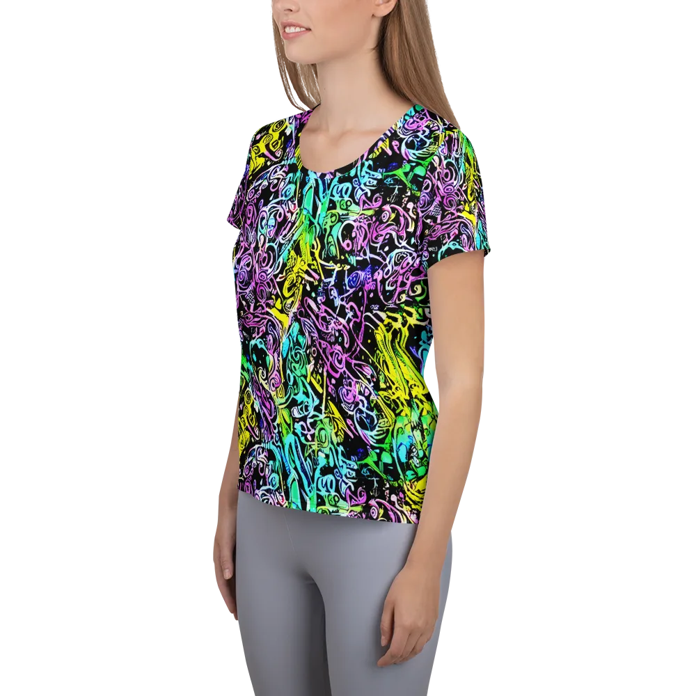 Psychic Graffiti on Women's Athletic T-Shirt — Left