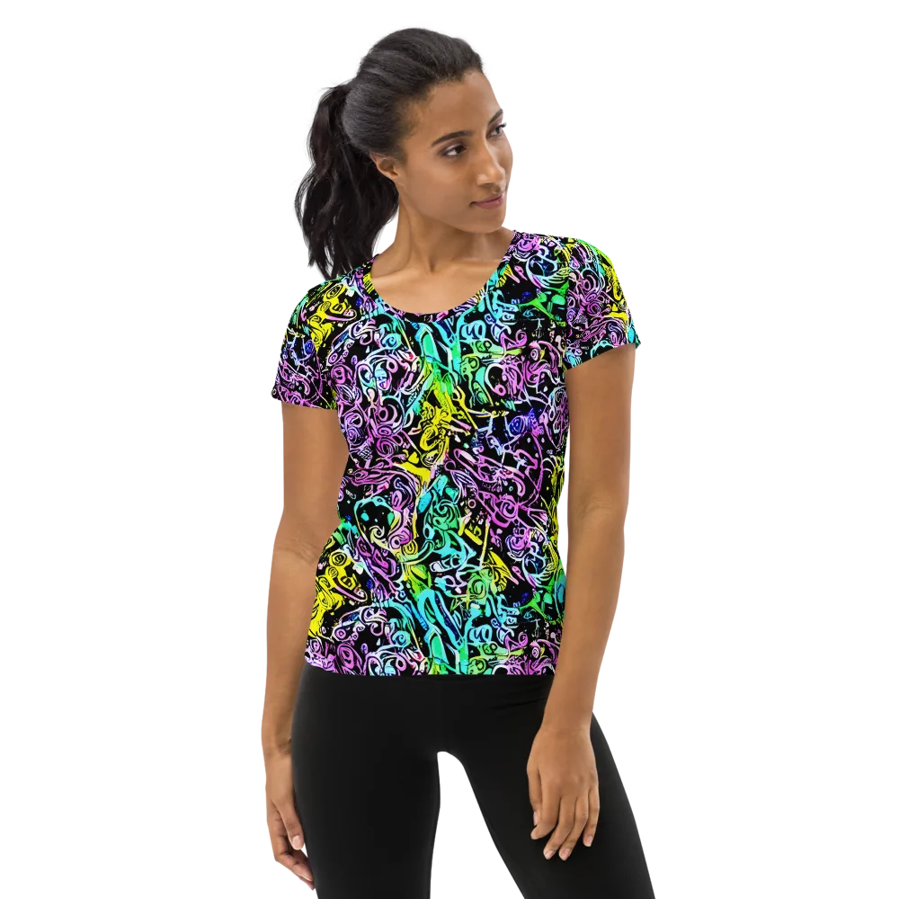 Psychic Graffiti on Women's Athletic T-Shirt — Front