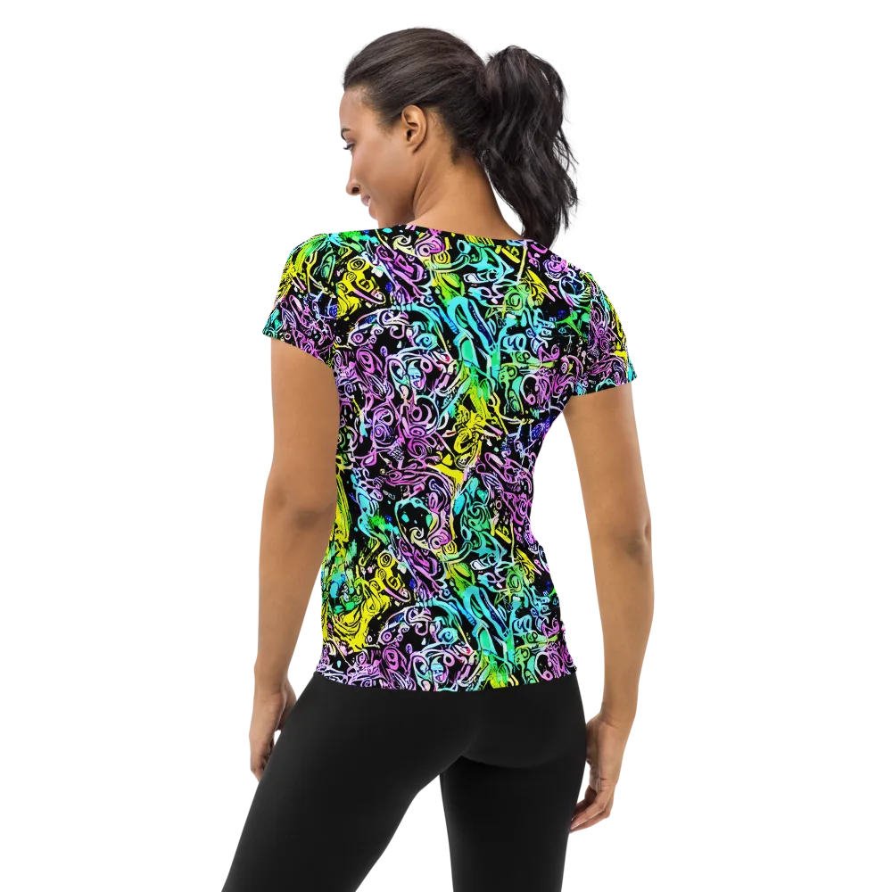Psychic Graffiti on Women's Athletic T-Shirt — Back