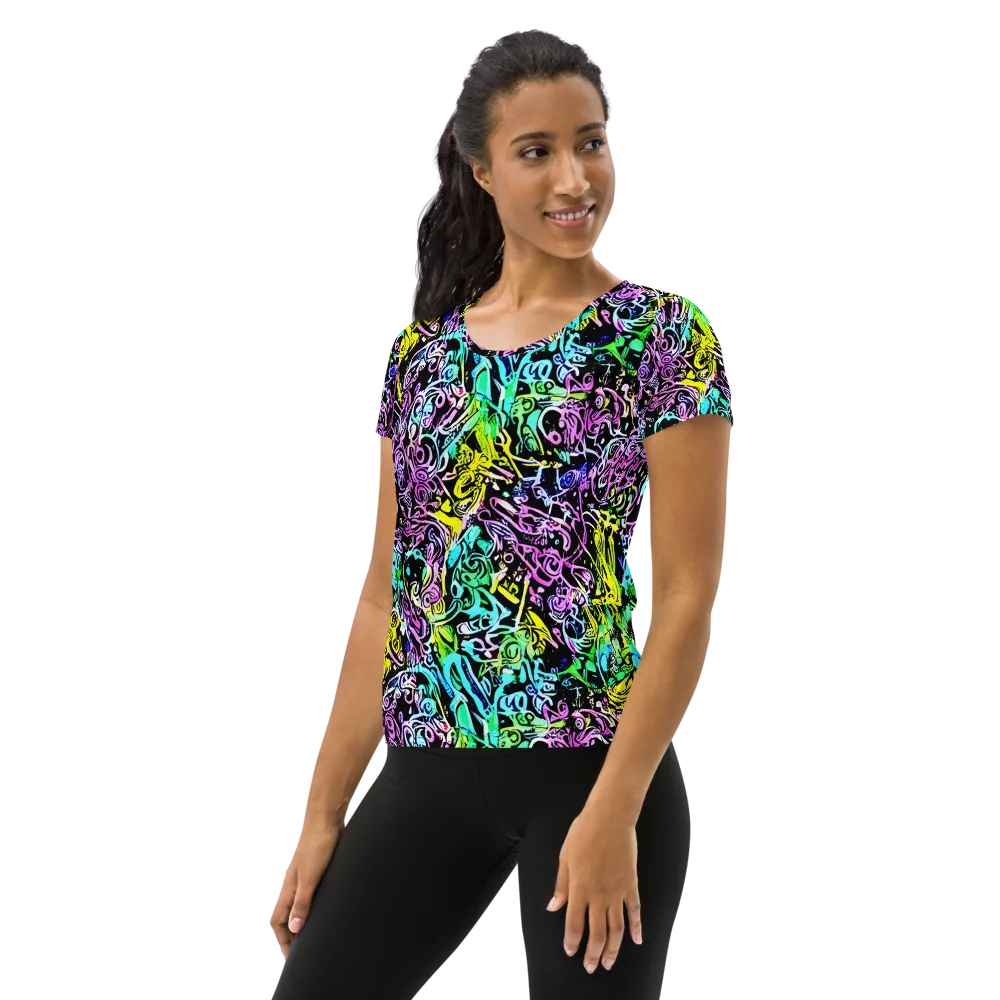Psychic Graffiti on Women's Athletic T-Shirt — Left