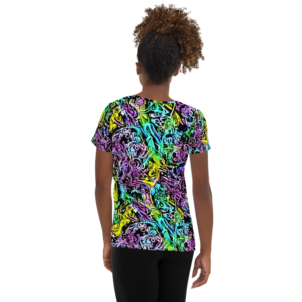 Psychic Graffiti on Women's Athletic T-Shirt — Back