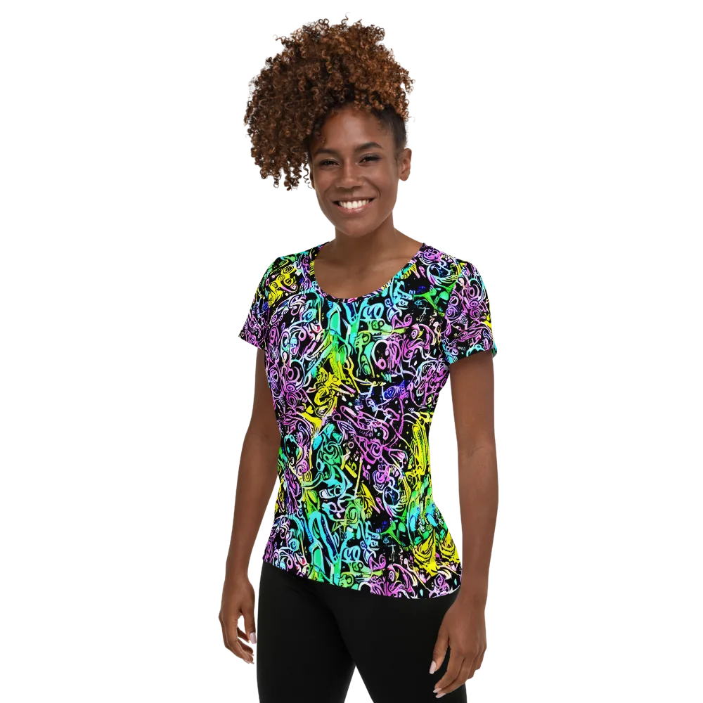 Psychic Graffiti on Women's Athletic T-Shirt — Left