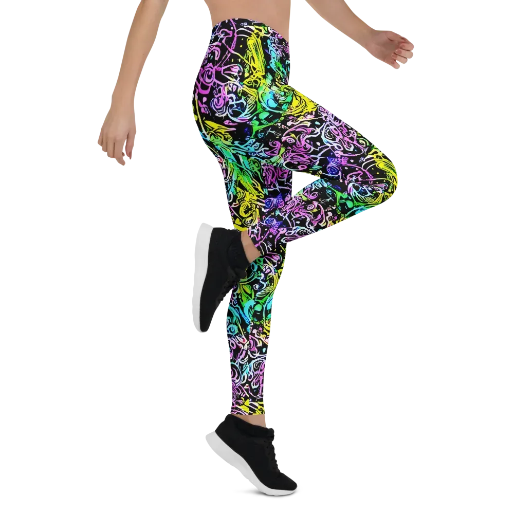 Psychic Graffiti on Leggings — Right