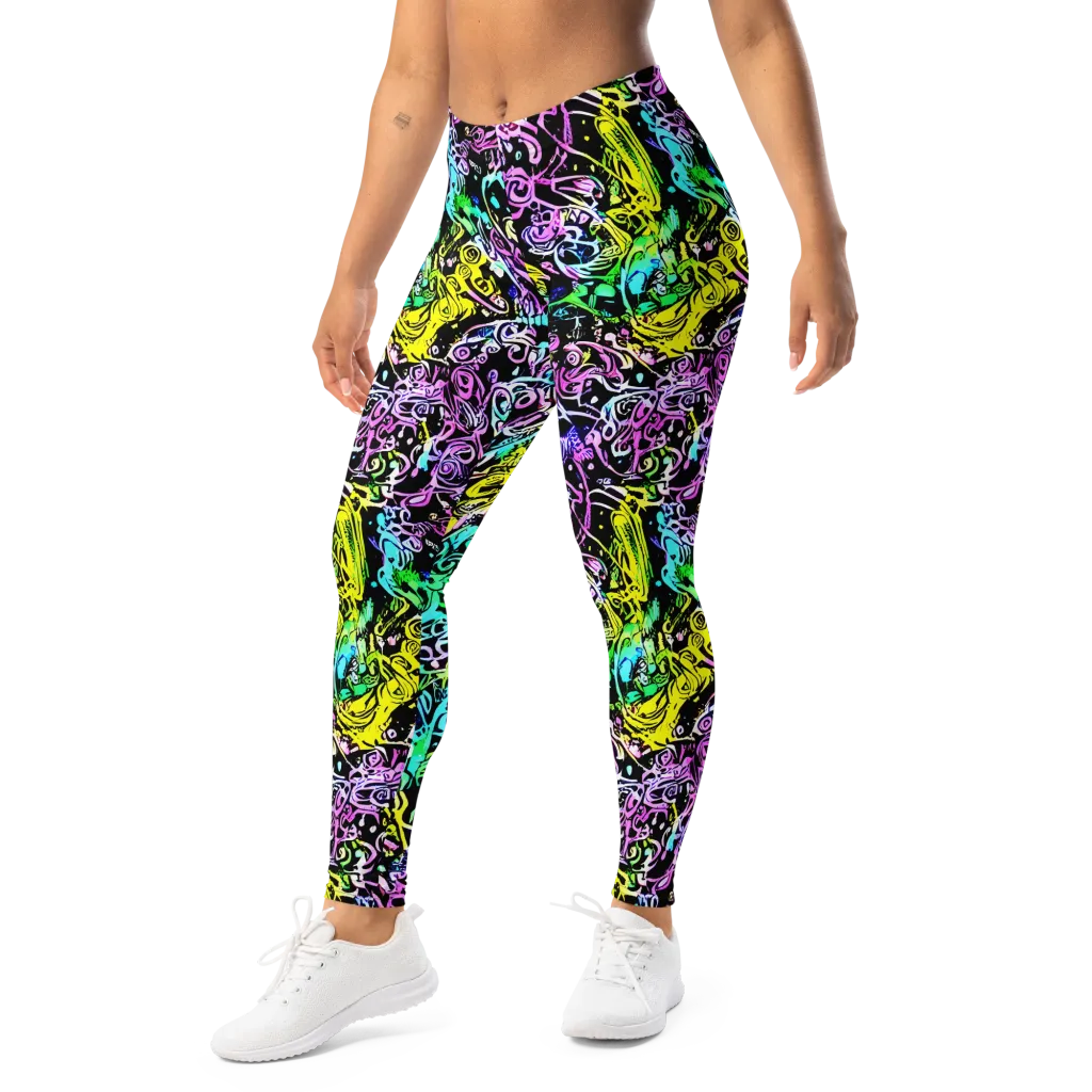 Psychic Graffiti on Leggings — Left Front