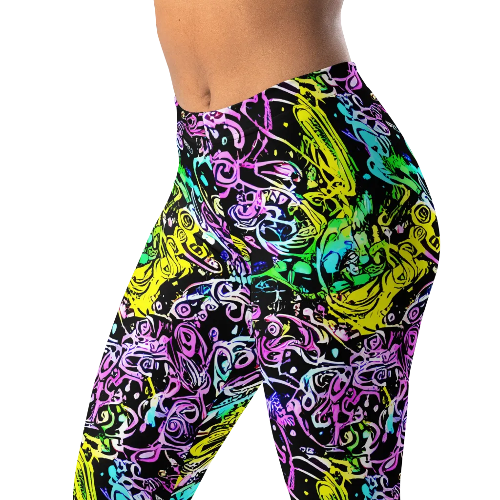Psychic Graffiti on Leggings — Left Front
