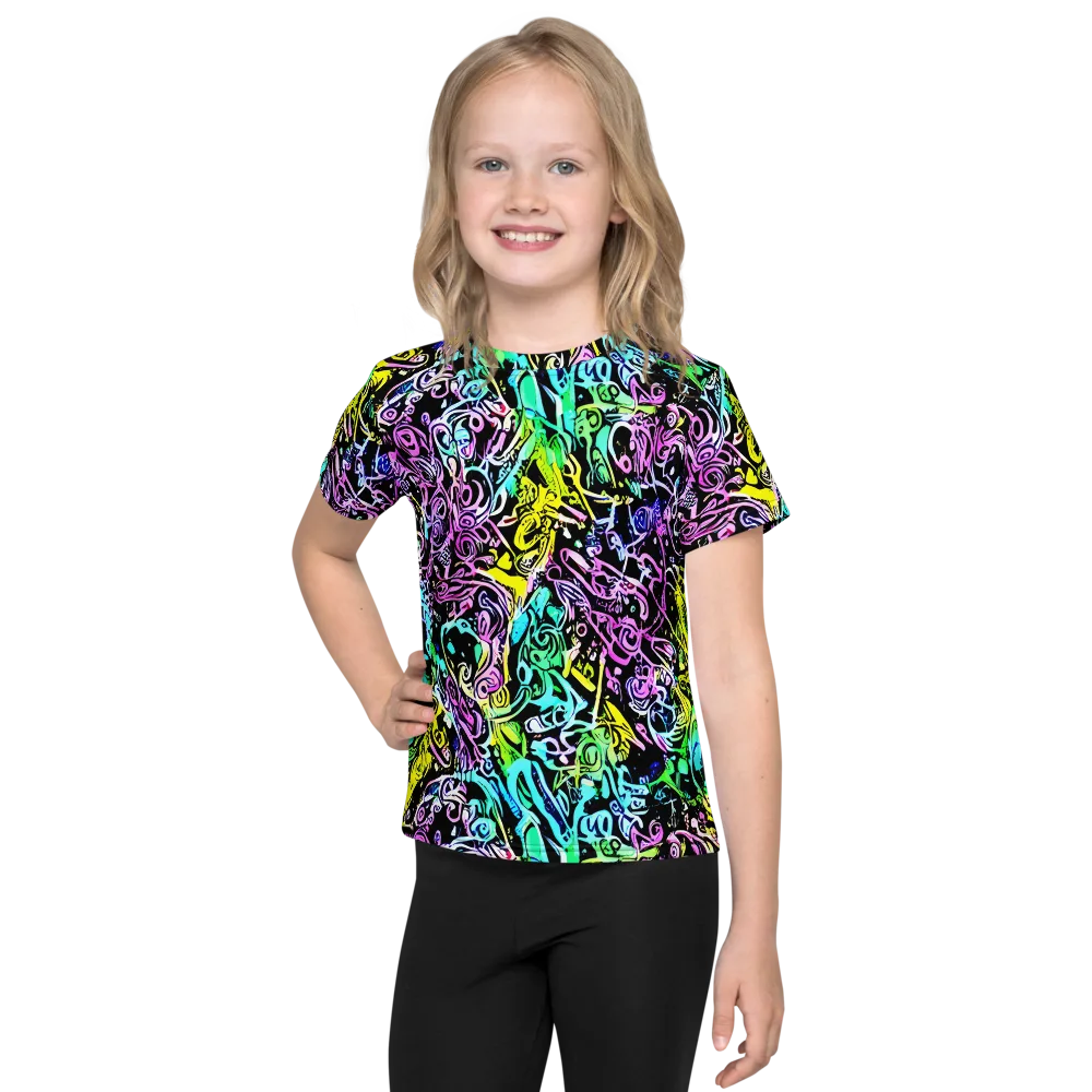 Psychic Graffiti on Kids Crew Neck T-Shirt — Front