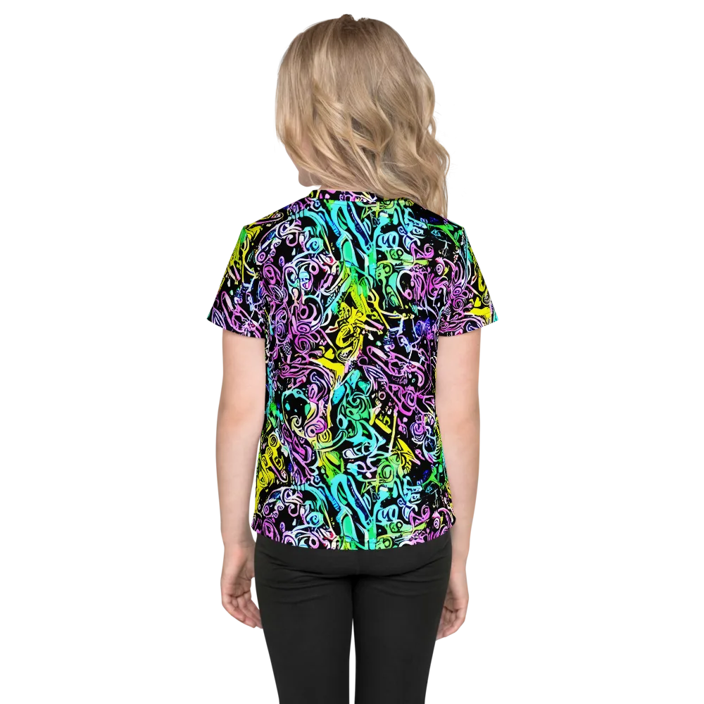 Psychic Graffiti on Kids Crew Neck T-Shirt — Back