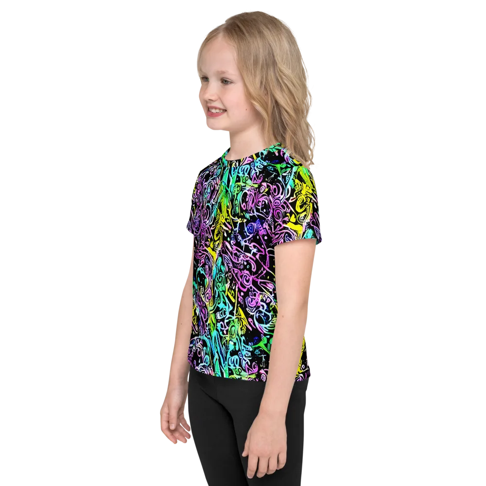 Psychic Graffiti on Kids Crew Neck T-Shirt — Left