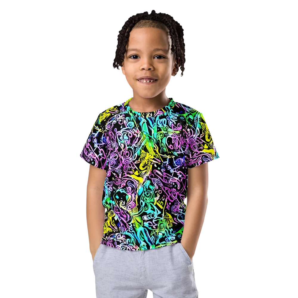 Psychic Graffiti on Kids Crew Neck T-Shirt — Front