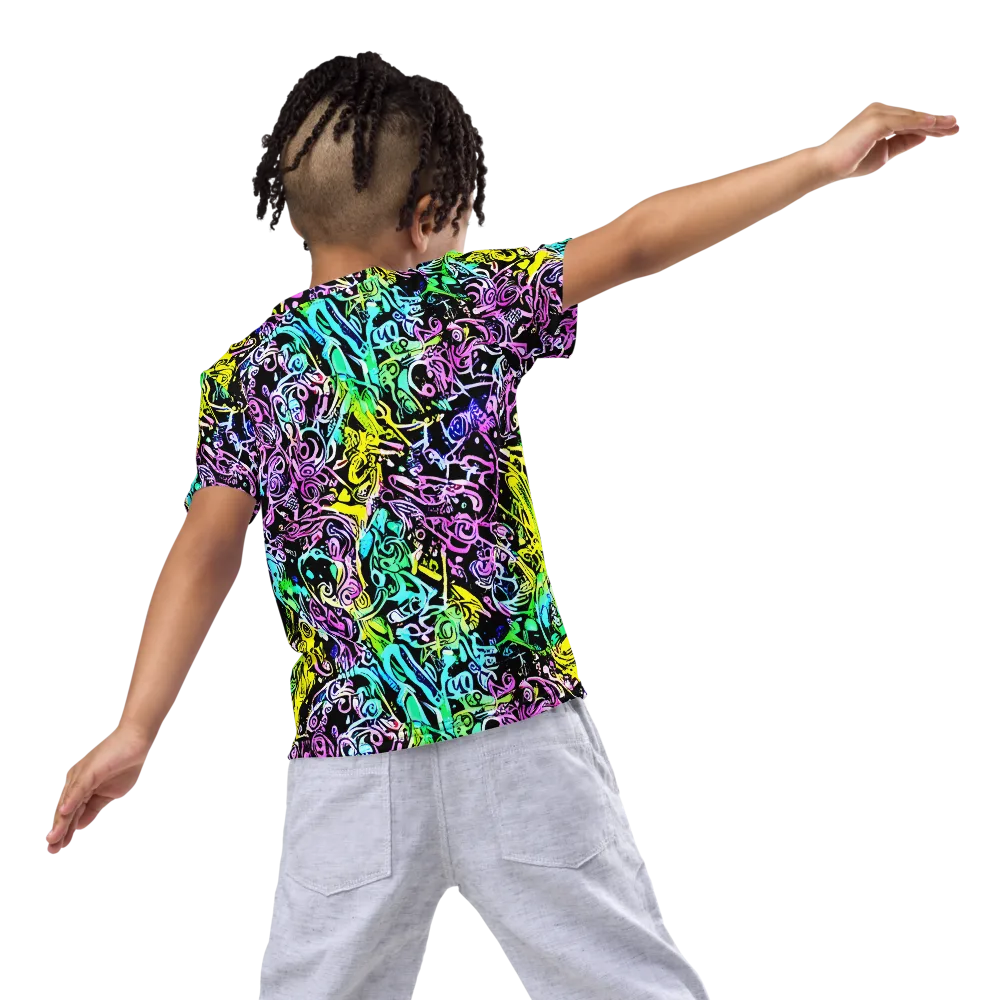 Psychic Graffiti on Kids Crew Neck T-Shirt — Back