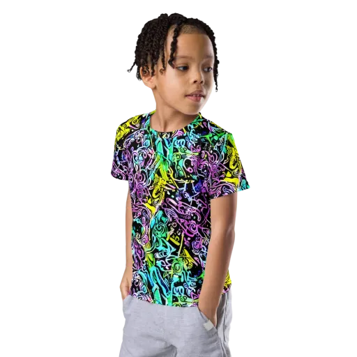 Psychic Graffiti on a Kids Crew Neck T-Shirt