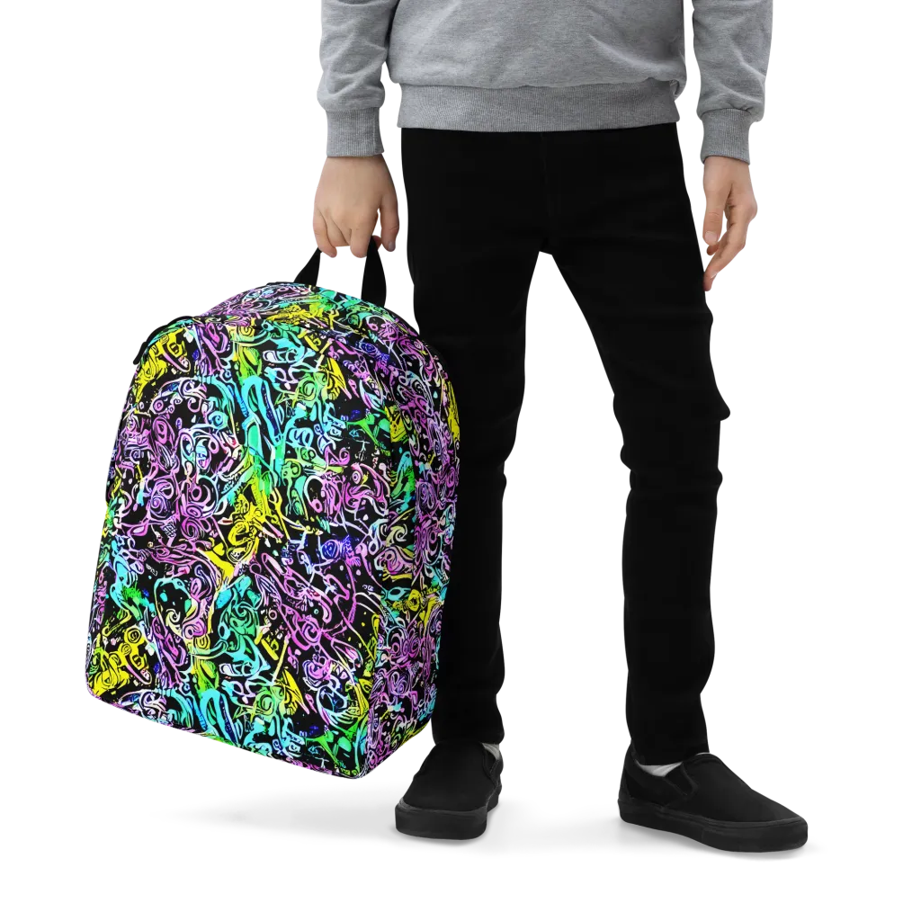 Psychic Graffiti on Minimalist Backpack — Zoomed-in