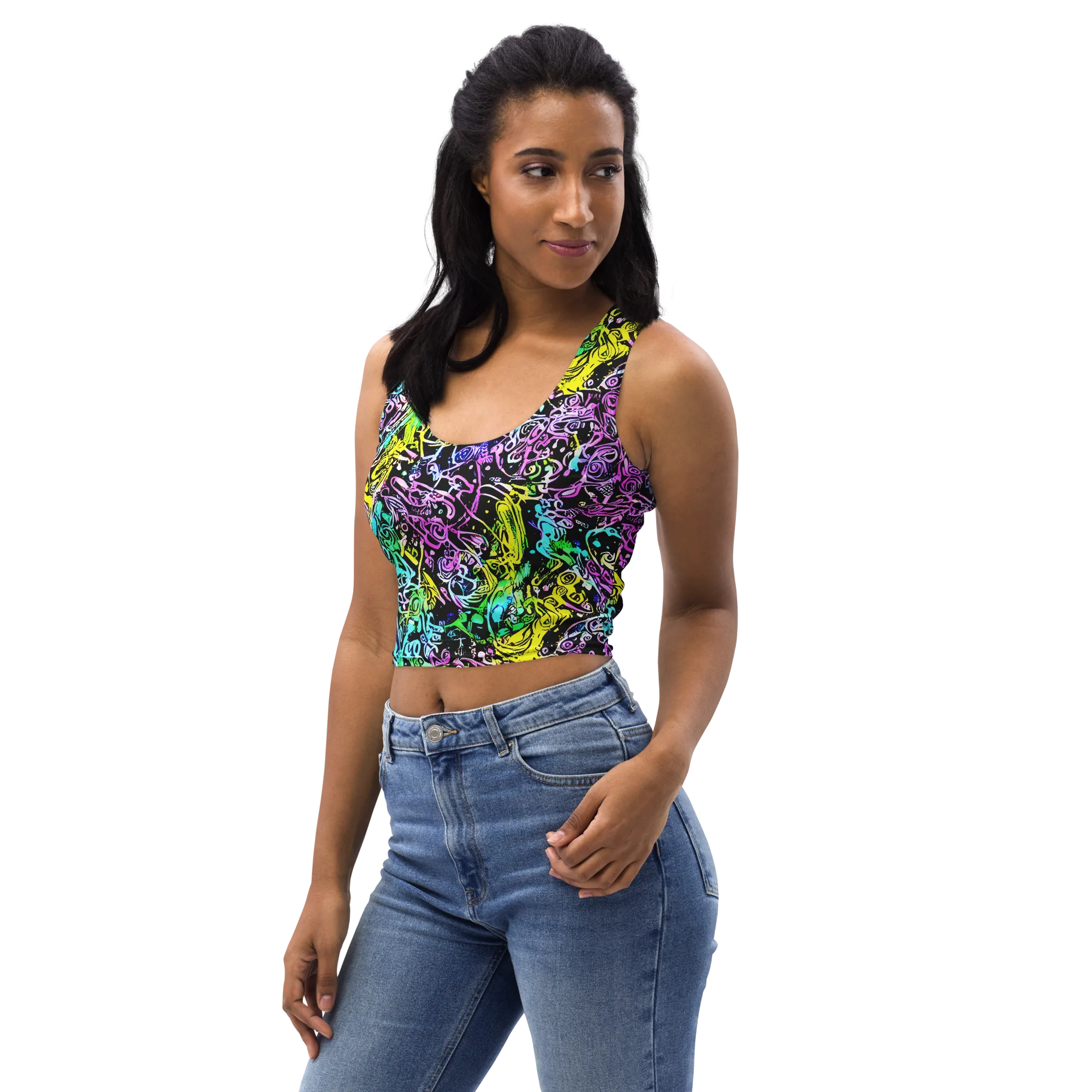 Psychic Graffiti on Crop Top — Left Front