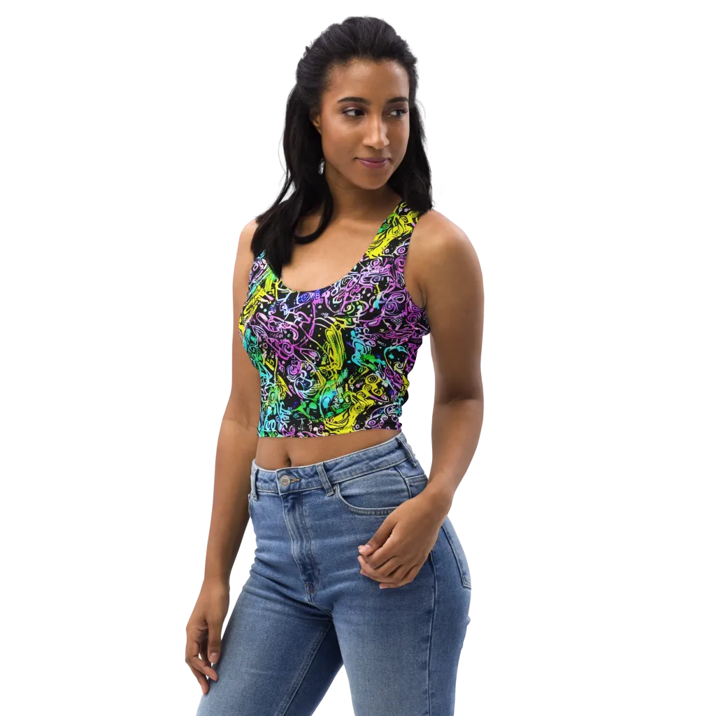 Psychic Graffiti on Crop Top — Left Front
