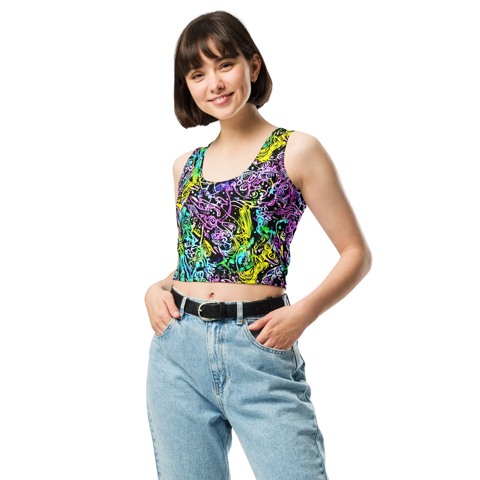 Psychic Graffiti on Crop Top — Front