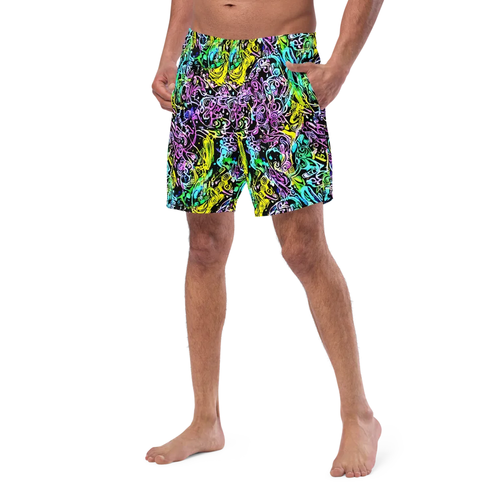 Psychic Graffiti on Swim Trunks — Left Front