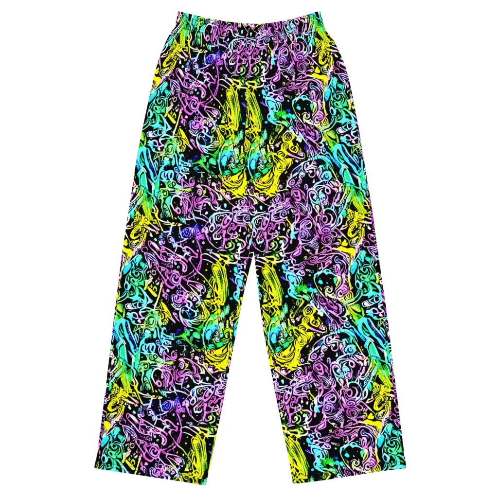 Psychic Graffiti on Wide-Leg Pants — Front