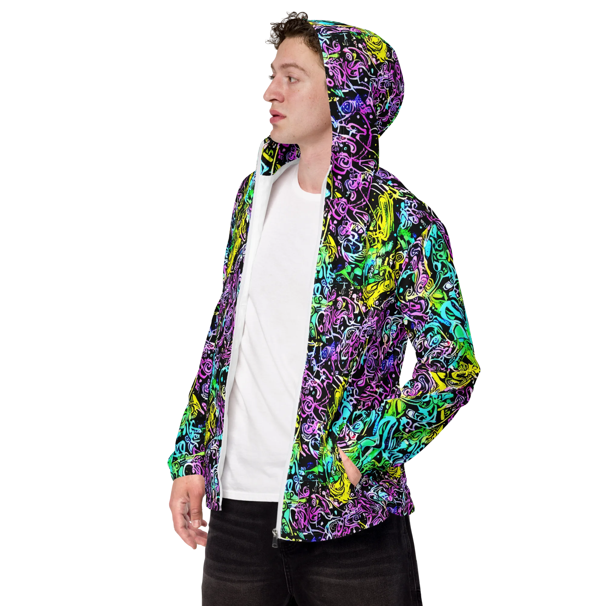 Psychic Graffiti on Men's Windbreaker — Left Front