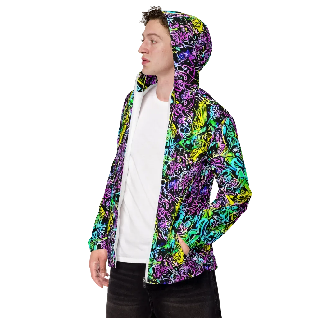 Psychic Graffiti on Men's Windbreaker — Left Front