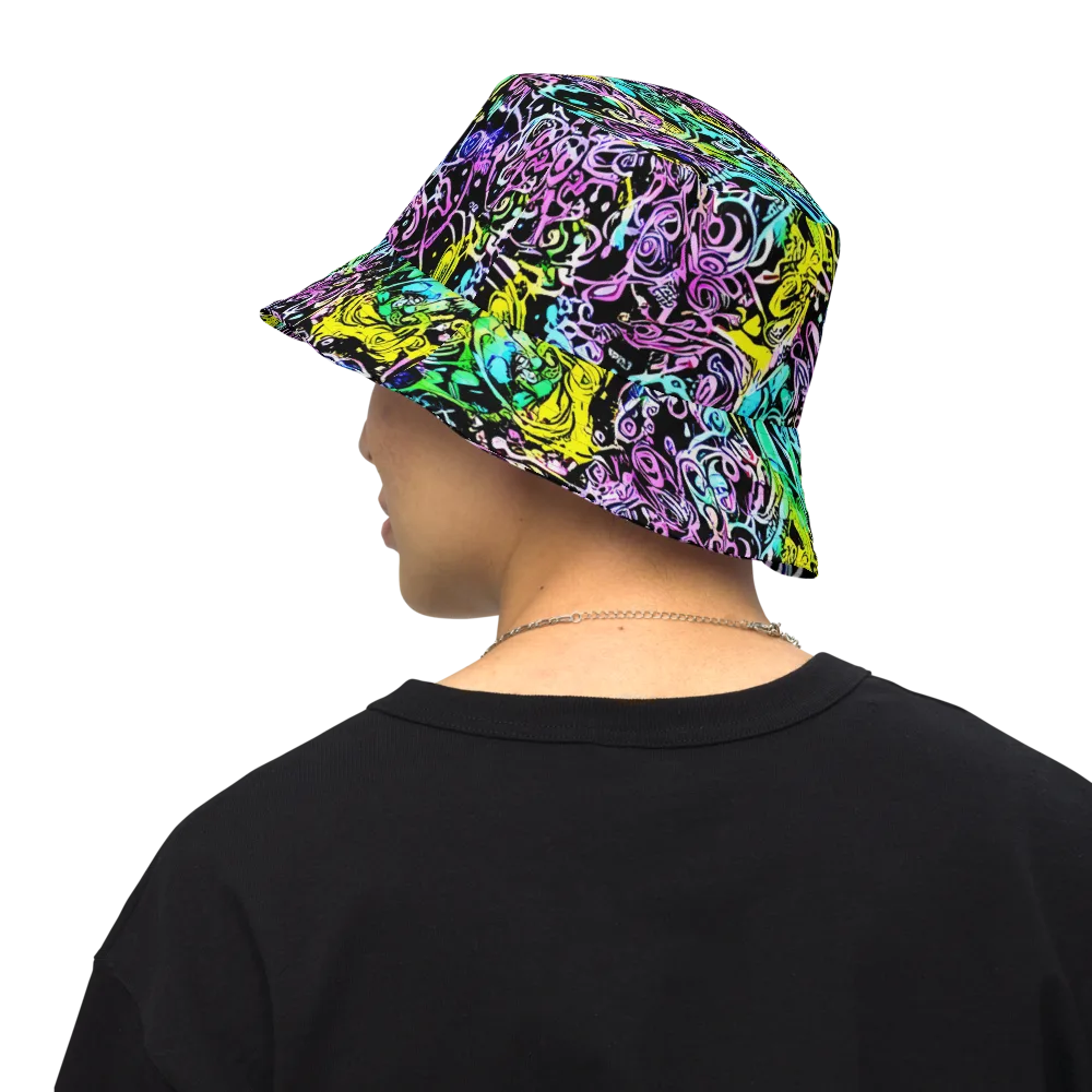 Psychic Graffiti on Reversible Bucket Hat — Back Inside