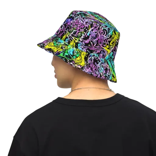 Psychic Graffiti on a Reversible Bucket Hat