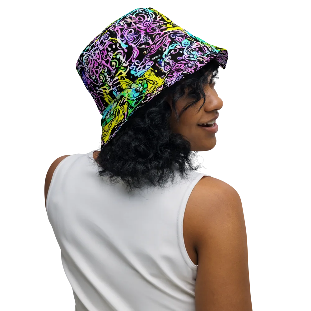 Psychic Graffiti on Reversible Bucket Hat — Right Outside