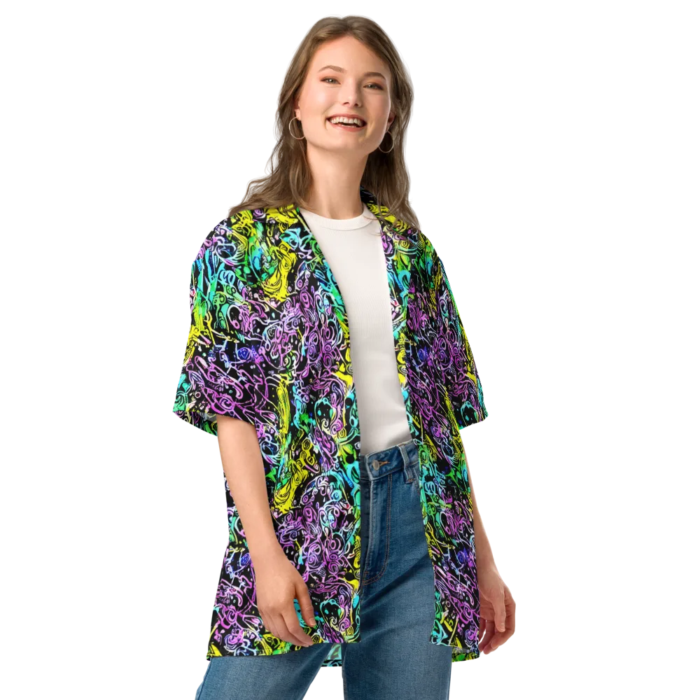 Psychic Graffiti on Button Shirt — Front