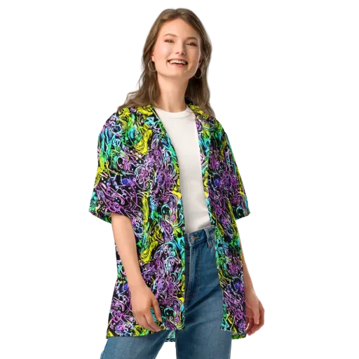Psychic Graffiti on a Button Shirt