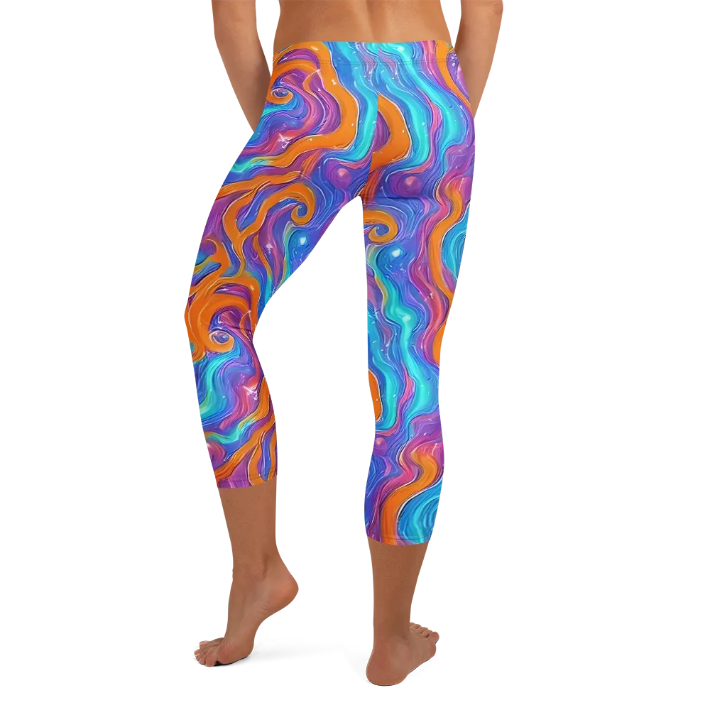 Citrus Coil on Capri Leggings — Back