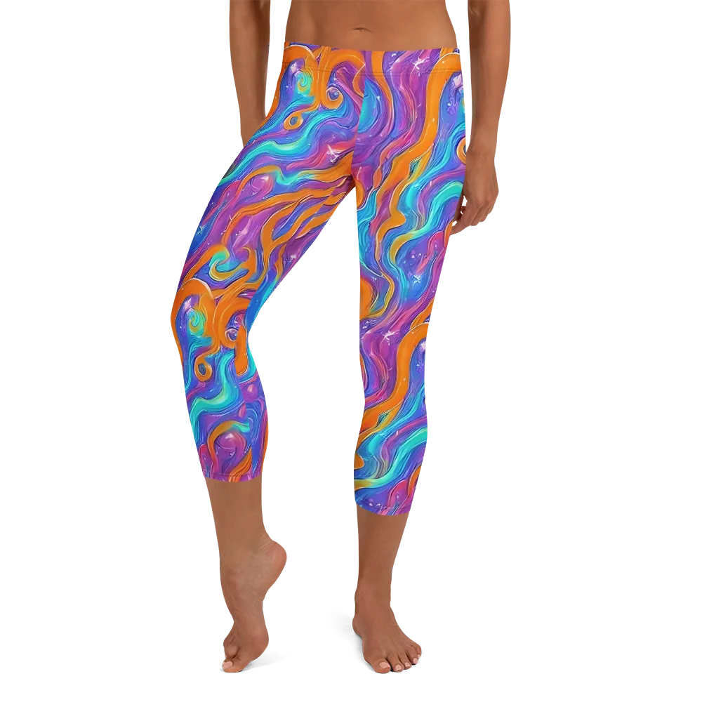 Citrus Coil on Capri Leggings — Front