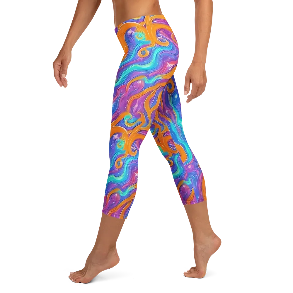 Citrus Coil on Capri Leggings — Left
