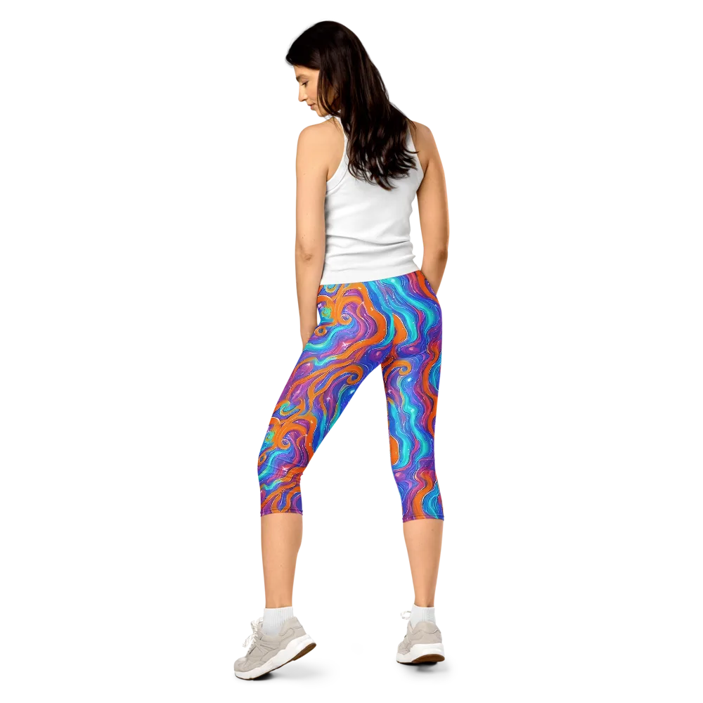 Citrus Coil on Capri Leggings — Back