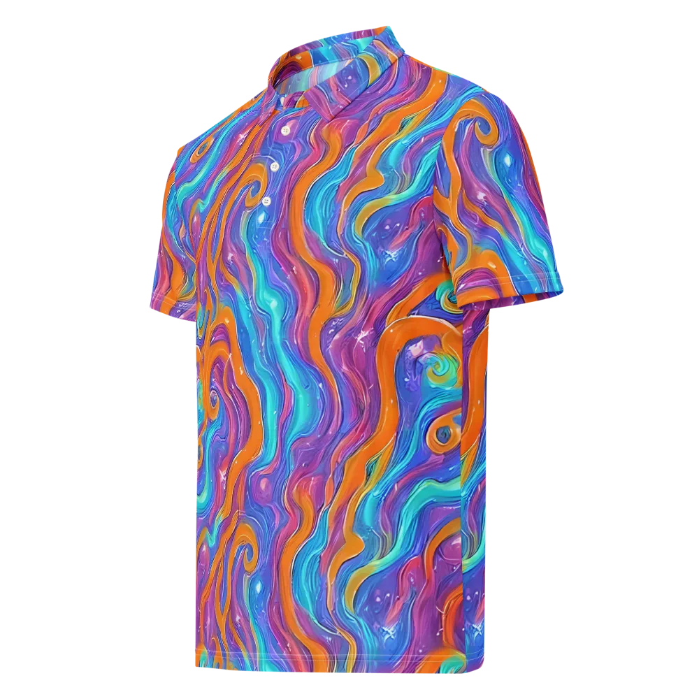 Citrus Coil on Men's Slim Fit Polo Shirt — Left Front