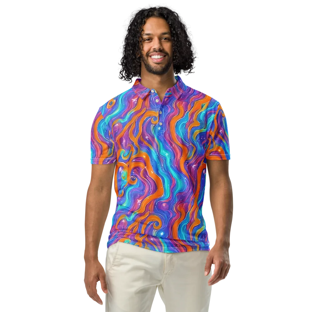 Citrus Coil on Men's Slim Fit Polo Shirt — Front