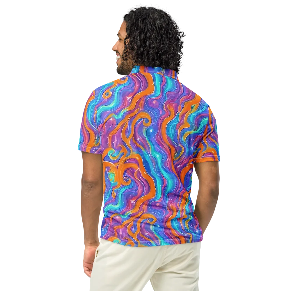 Citrus Coil on Men's Slim Fit Polo Shirt — Back