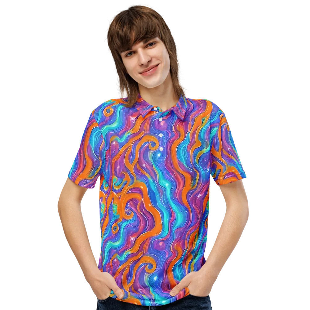 Citrus Coil on Men's Slim Fit Polo Shirt — Front