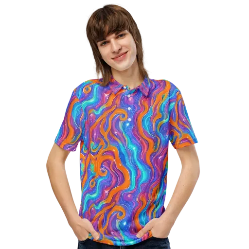 Citrus Coil on a Men's Slim Fit Polo Shirt