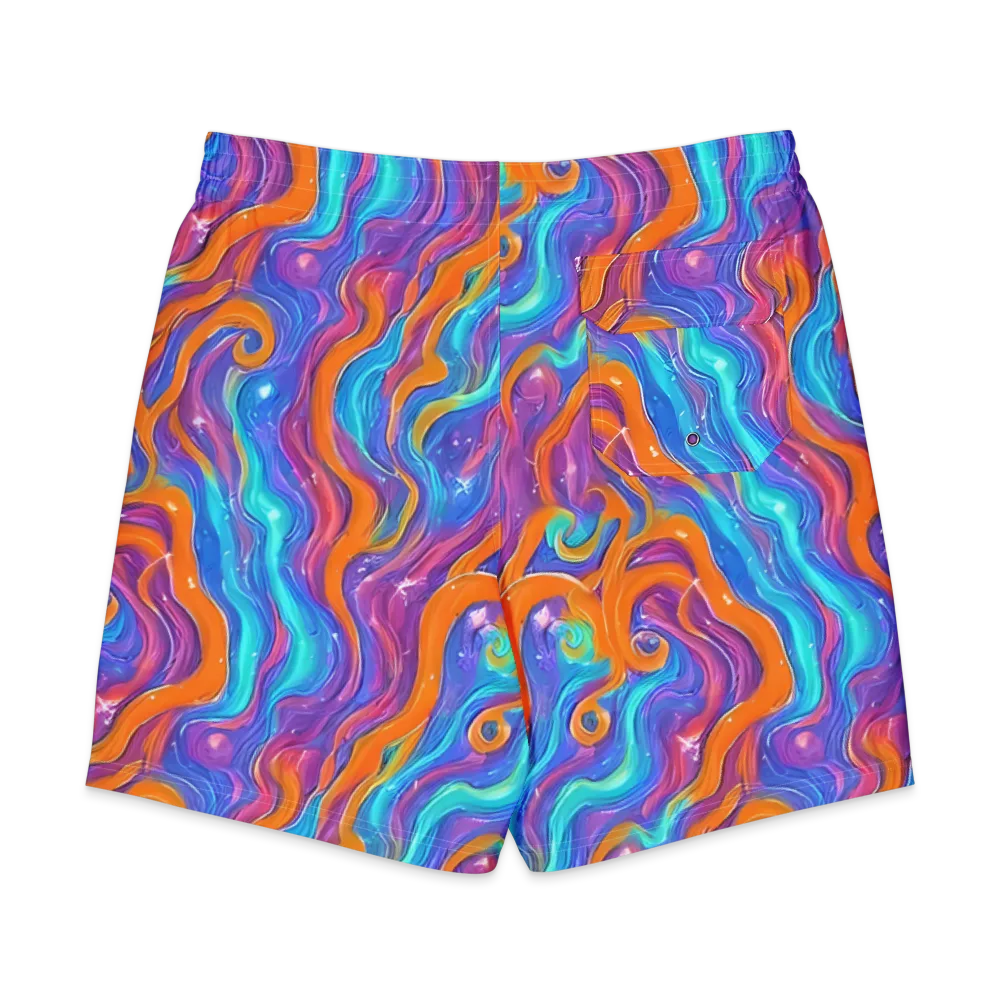Citrus Coil on Men's Board Shorts — Back