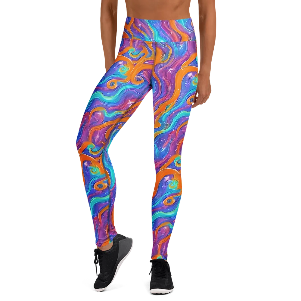 Citrus Coil on Yoga Leggings — Front